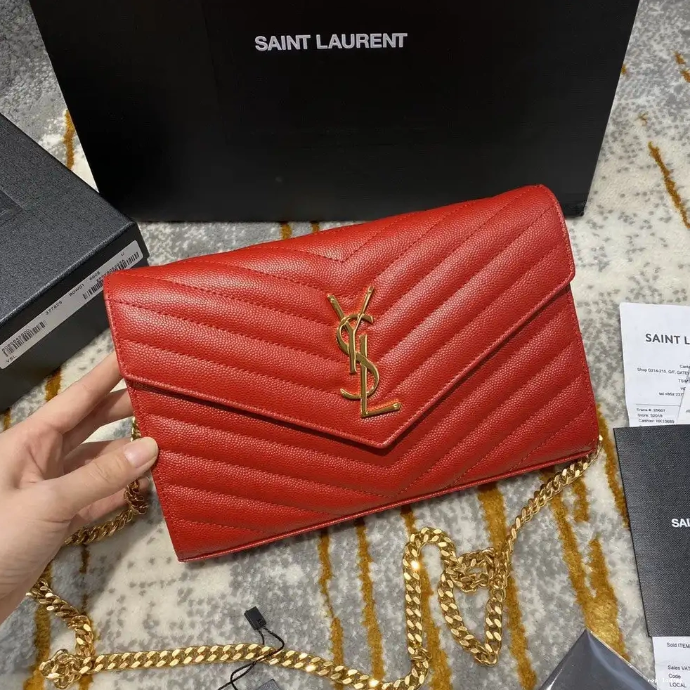 REP MATELASSÉ CHAIN CASSANDRE WALLET YSL 0507